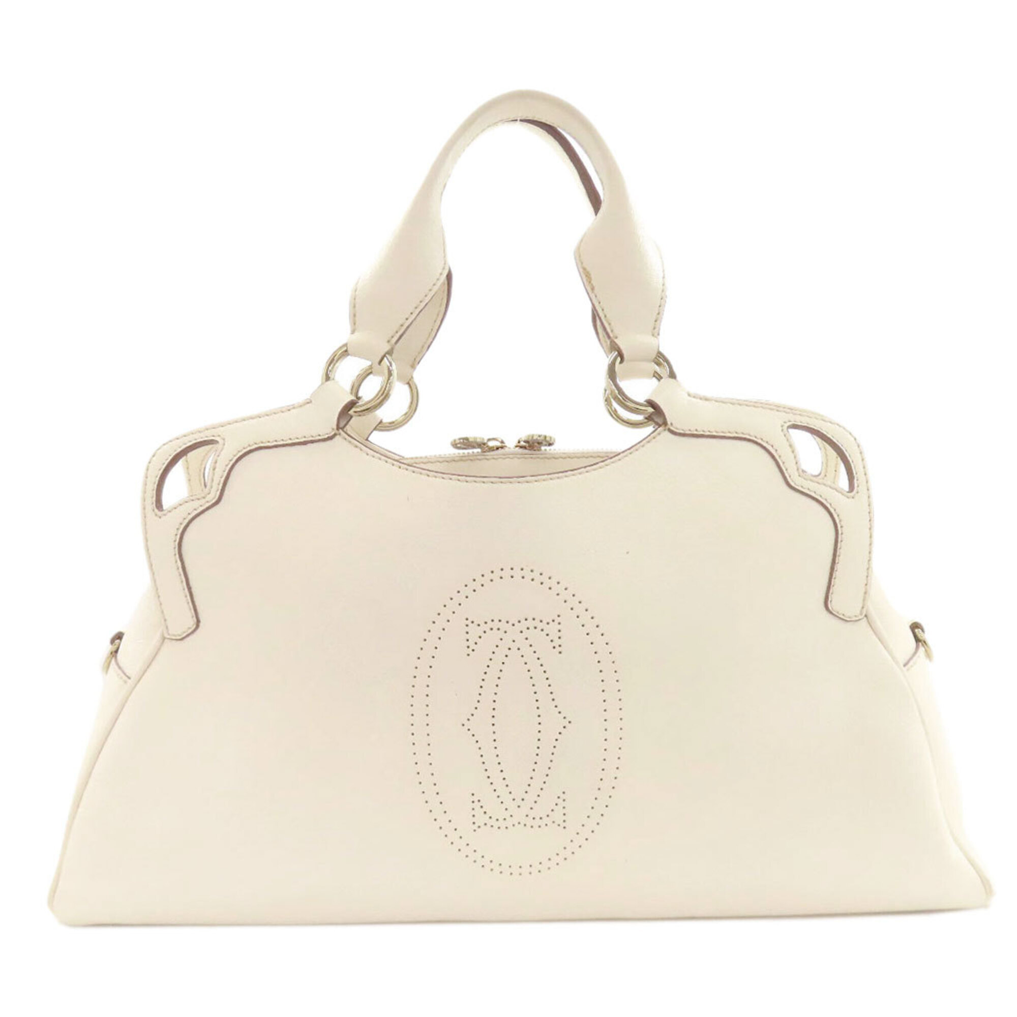 Cartier Marcello Handbag Leather Ladies Cartier